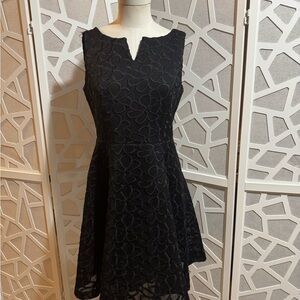 DKNY Black Floral Lace Dress